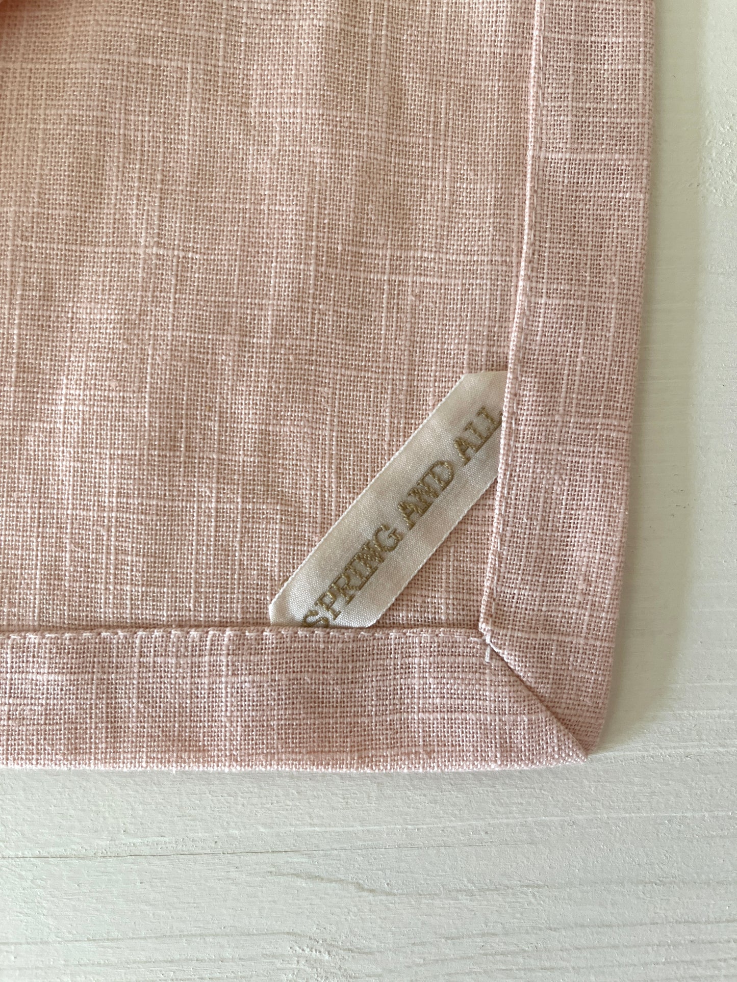 Set Of Linen Napkins in Salmon Pink