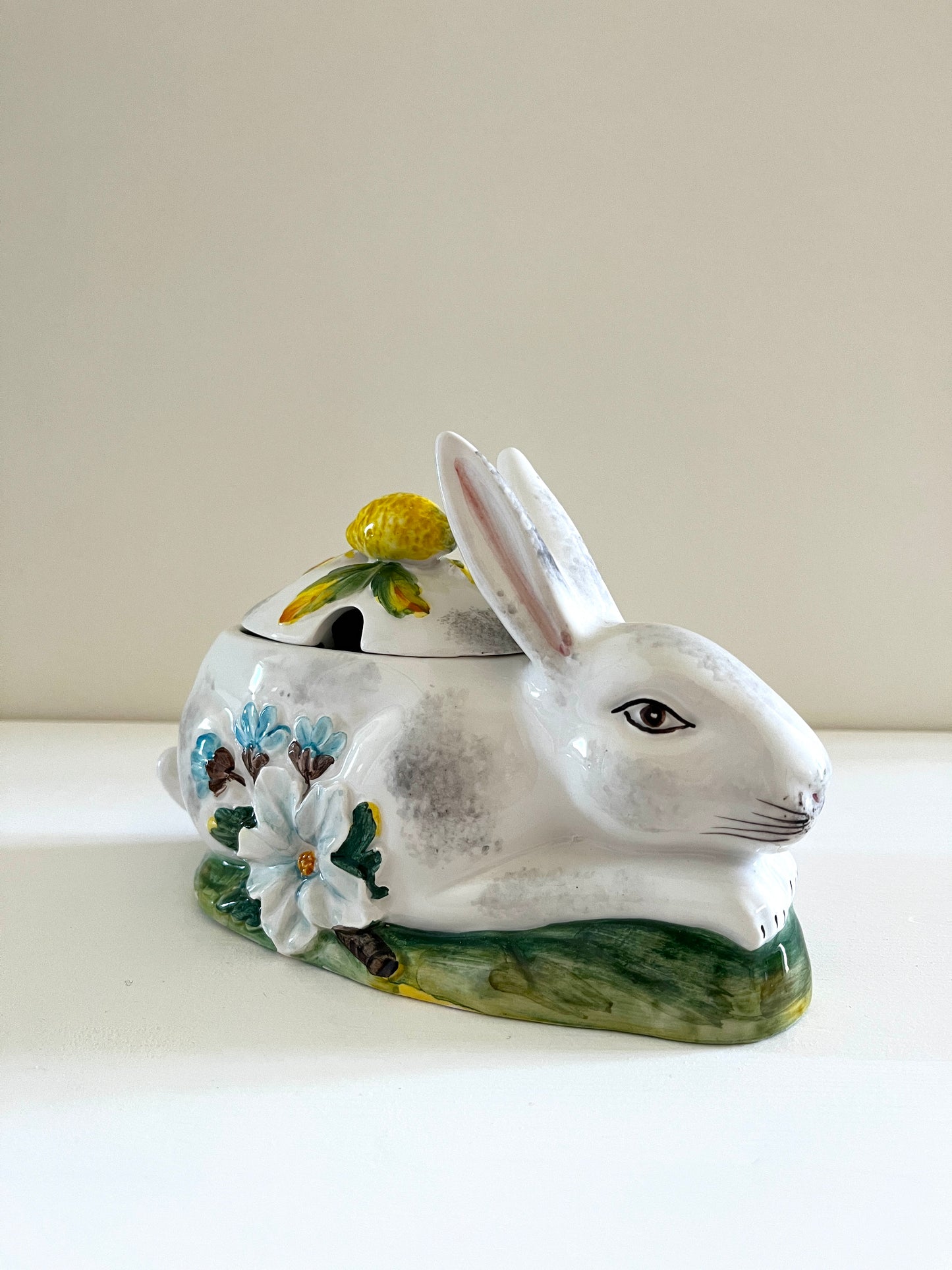 Hand Painted Ceramic Rabbit Tureen