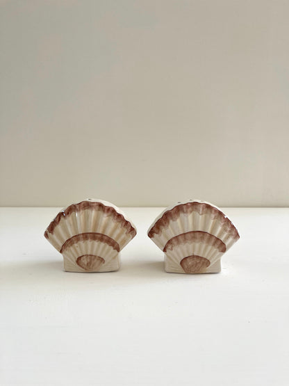 Beige Shell Salt and Pepper Shakers